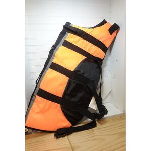 XL Dog swimming life jacket‎ black and orange polyester